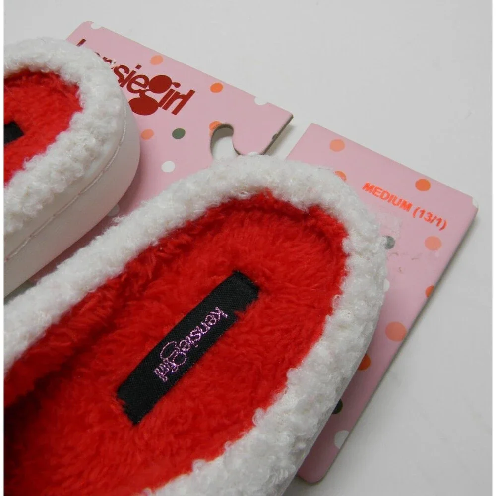 Kensie Girl's Slippers Christmas Happy Face Holiday Size Med 13/1 NWT